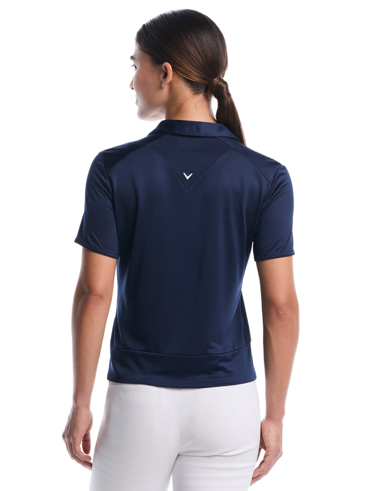 Womens Waist Length Top With Mesh Inserts-Polos-Callaway