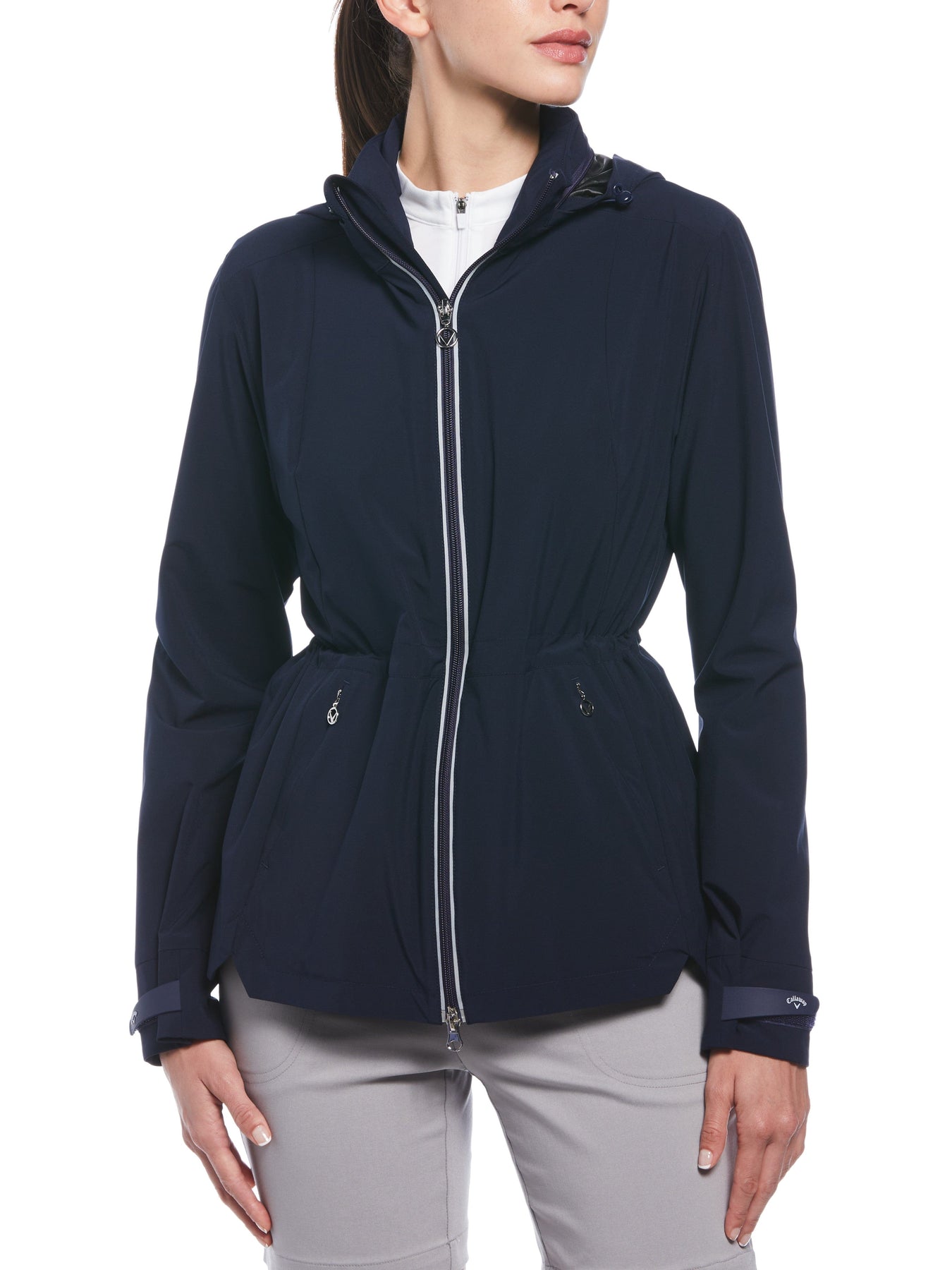 Womens Wind and Water Resistant Golf Jacket with Packable