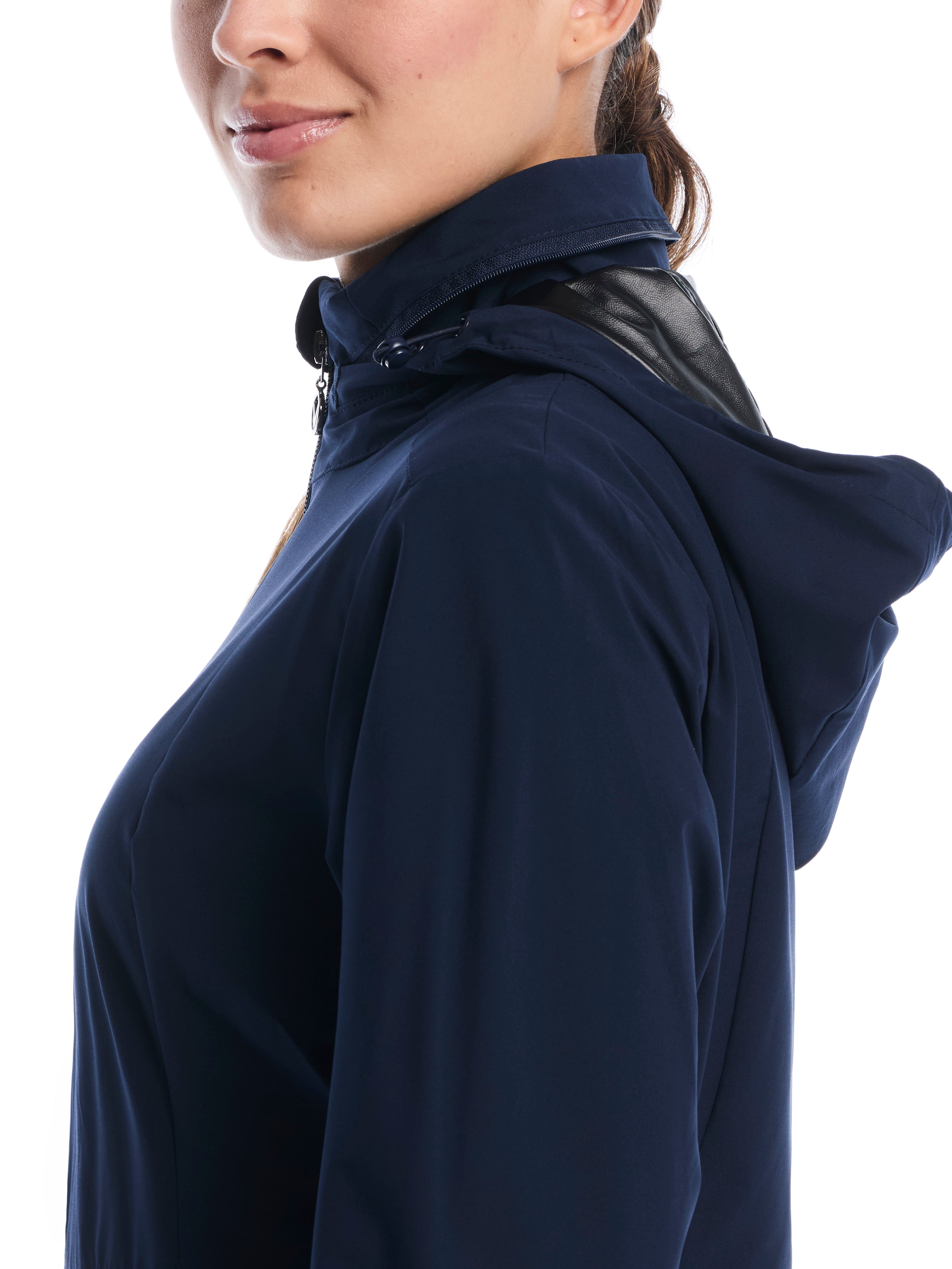 Womens Wind and Water Resistant Golf Jacket with Packable Hood