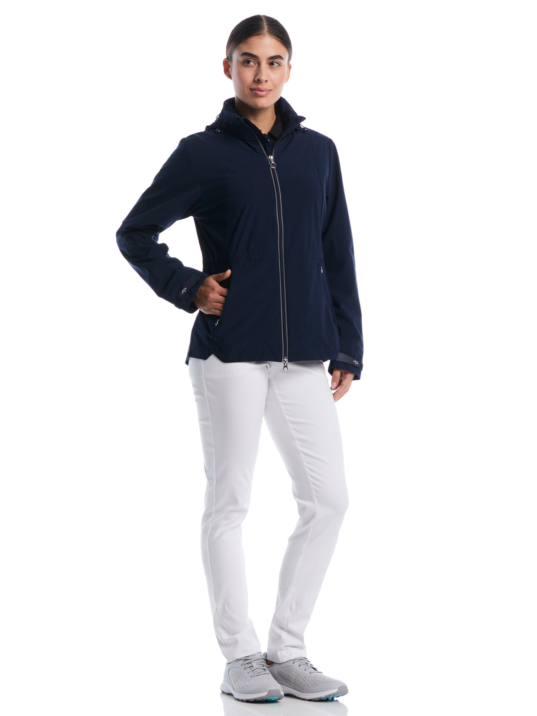 Womens Wind and Water Resistant Golf Jacket with Packable Hood-Jackets-Callaway