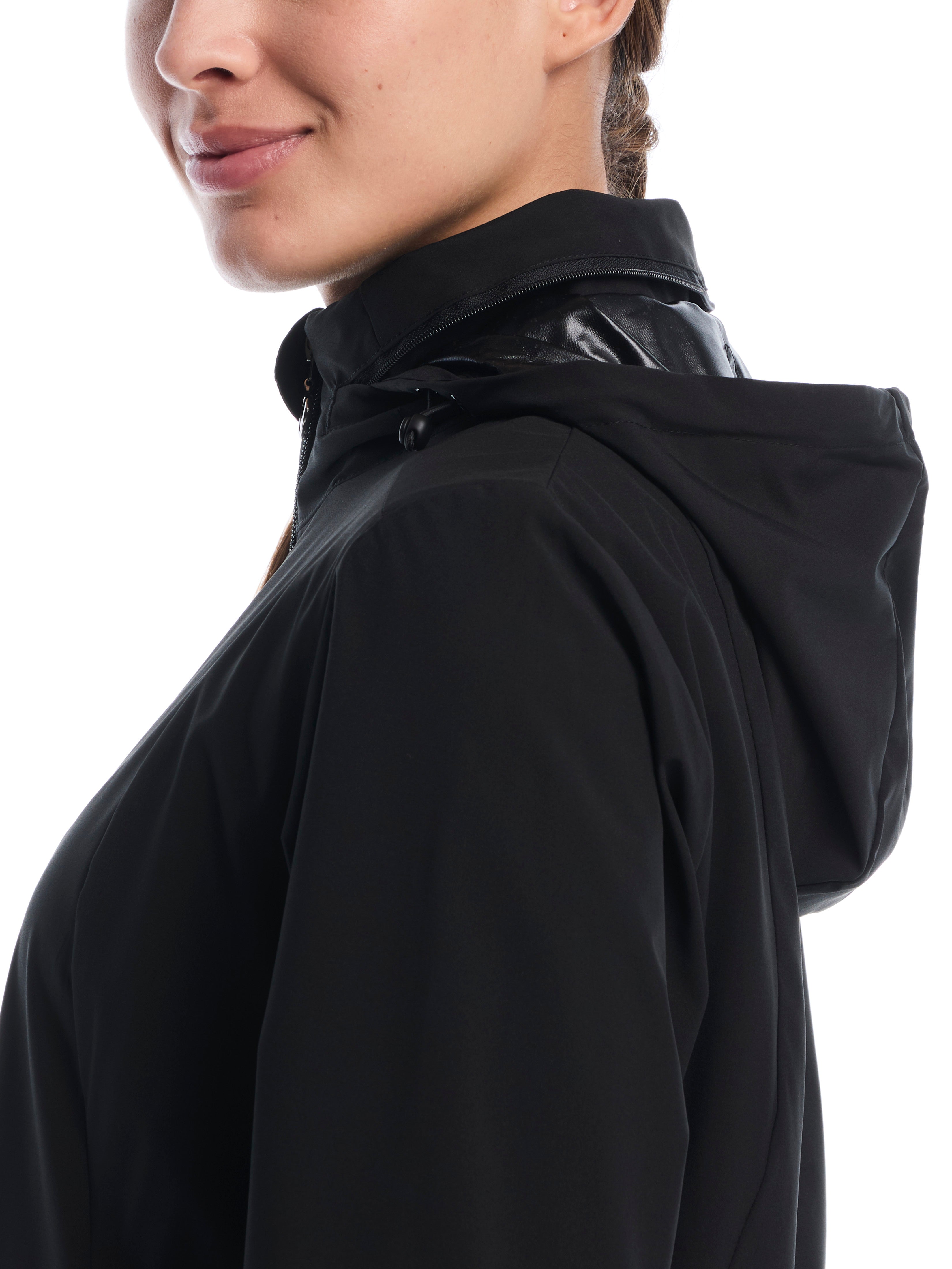 Womens Wind and Water Resistant Golf Jacket with Packable Hood