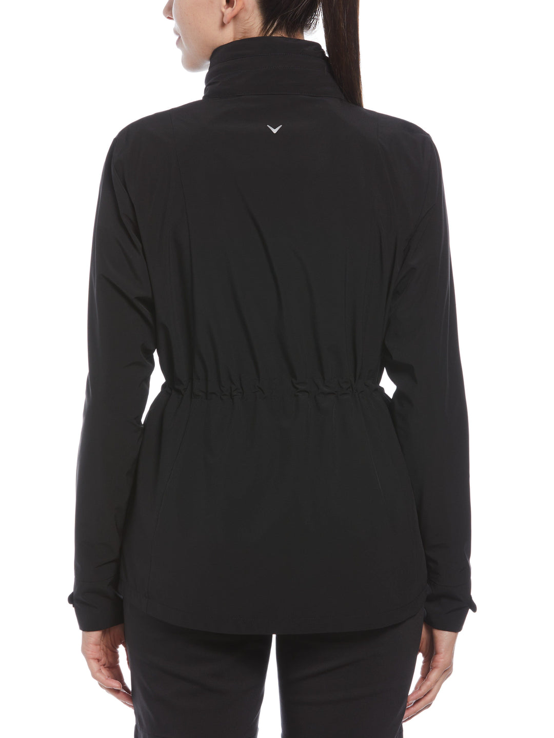 Wind and Water Resistant Golf Jacket with Packable Hood (Caviar) 