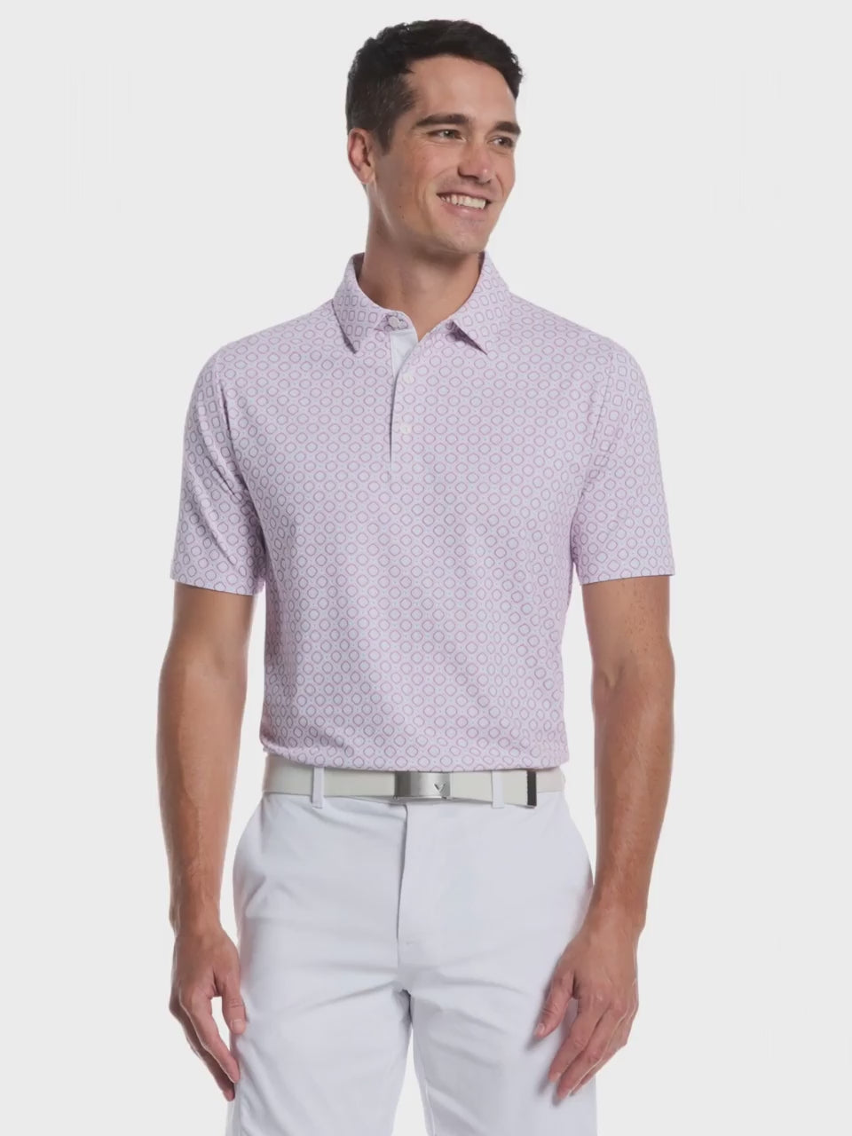 Mens Golf Club Geo Print Polo