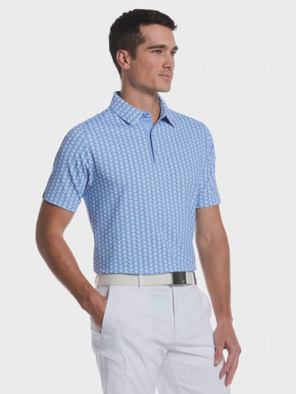 Mens Albatross Geo Print Golf Polo