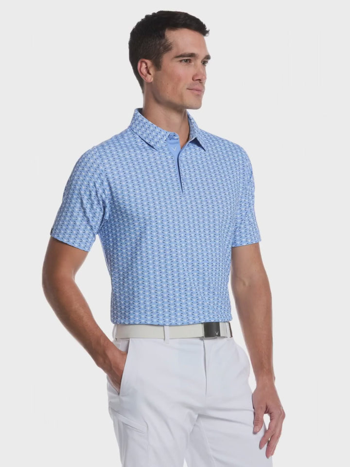Mens Albatross Geo Print Golf Polo