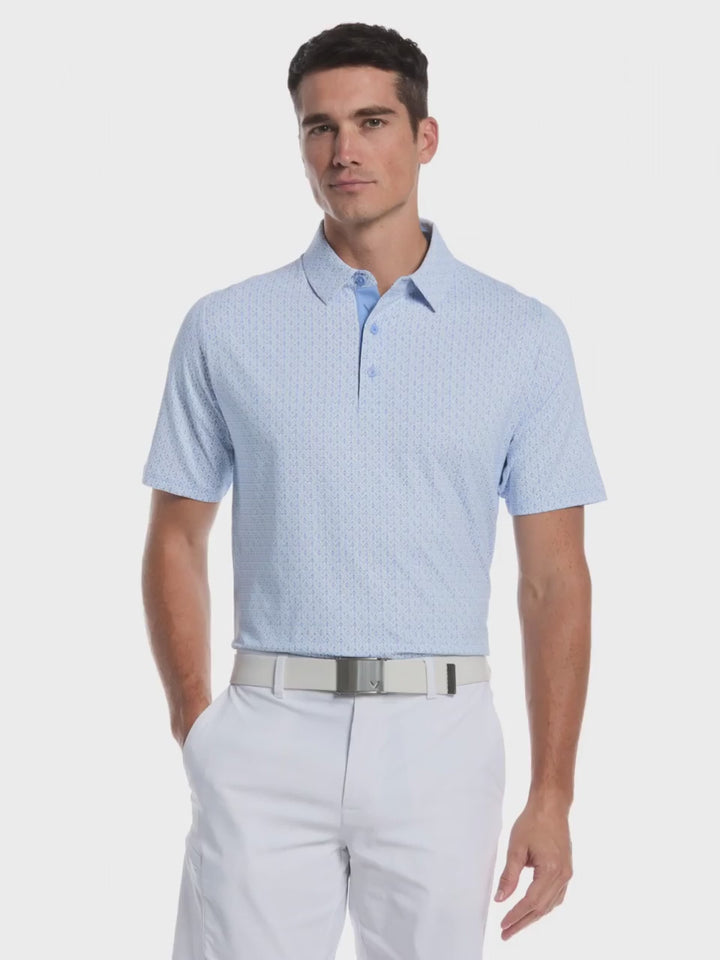 Mens Timeless Chev Print Polo