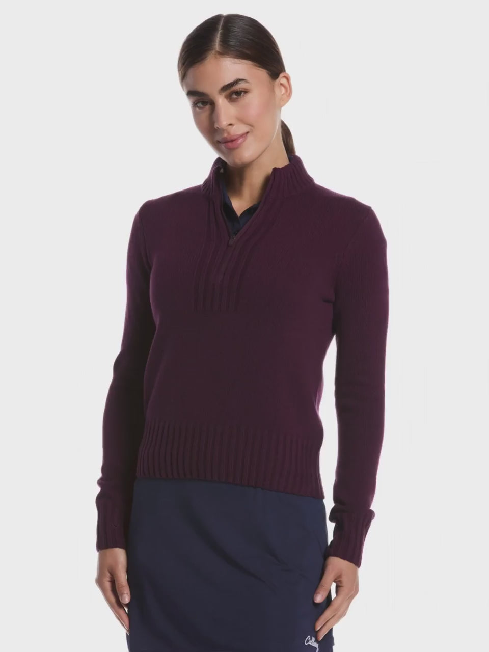 Womens Quarter Zip Sweater
