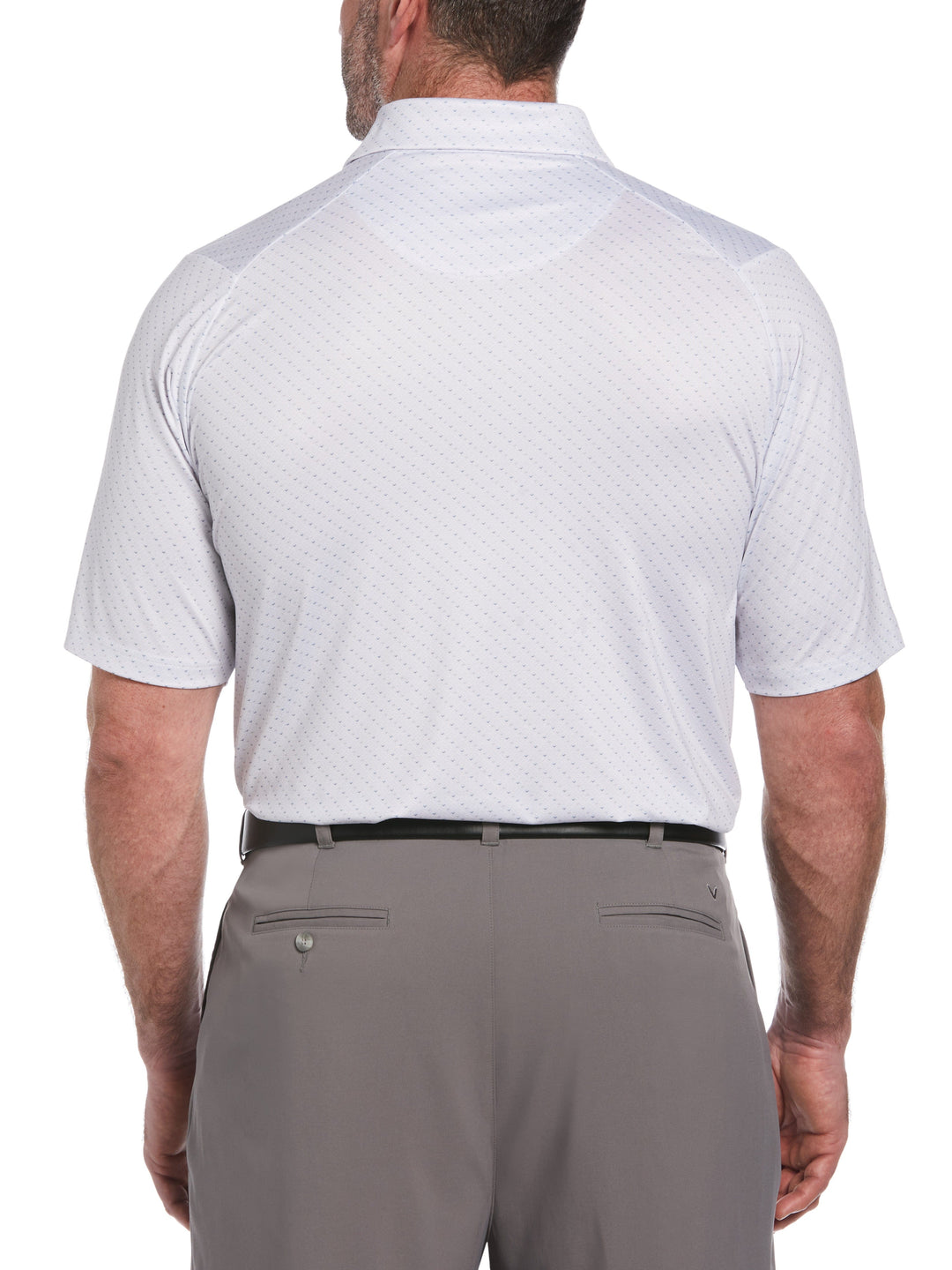 Big & Tall Allover Chevron Golf Polo (Bright White/Peacoat) 