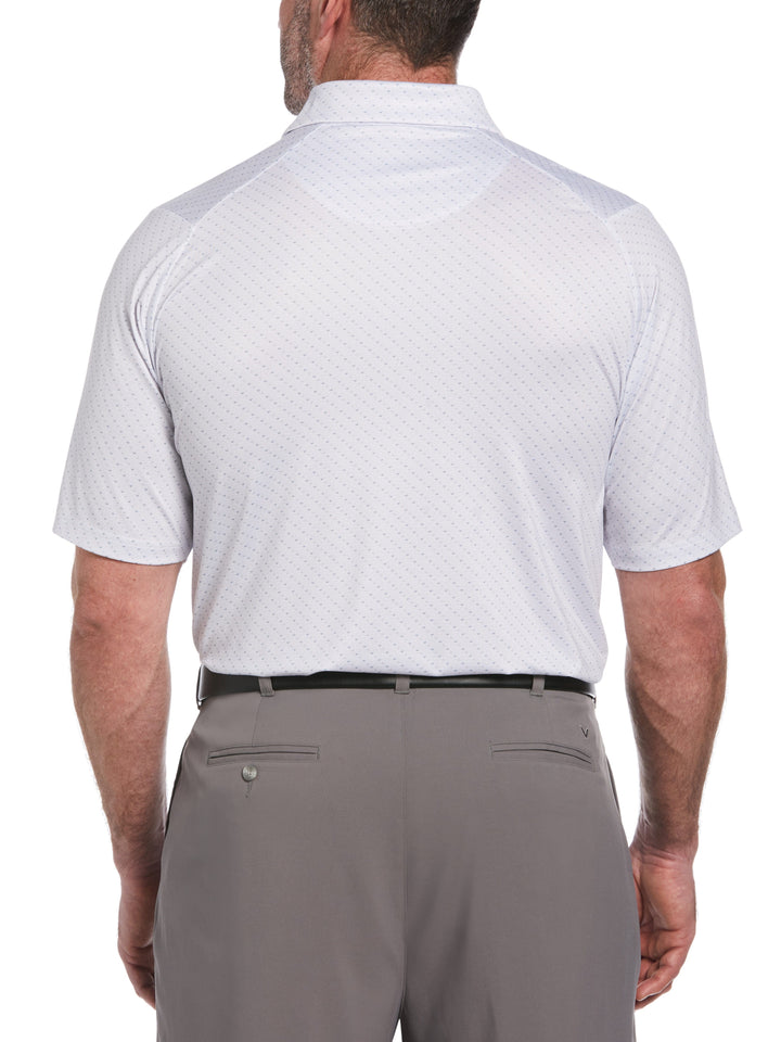 Big & Tall Allover Chevron Golf Polo (Bright White/Peacoat) 