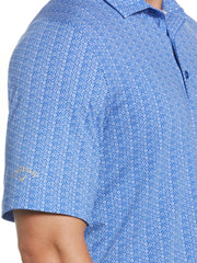 Big & Tall Allover Tie Dye Foulard Print Golf Polo (Magnetic Blue) 