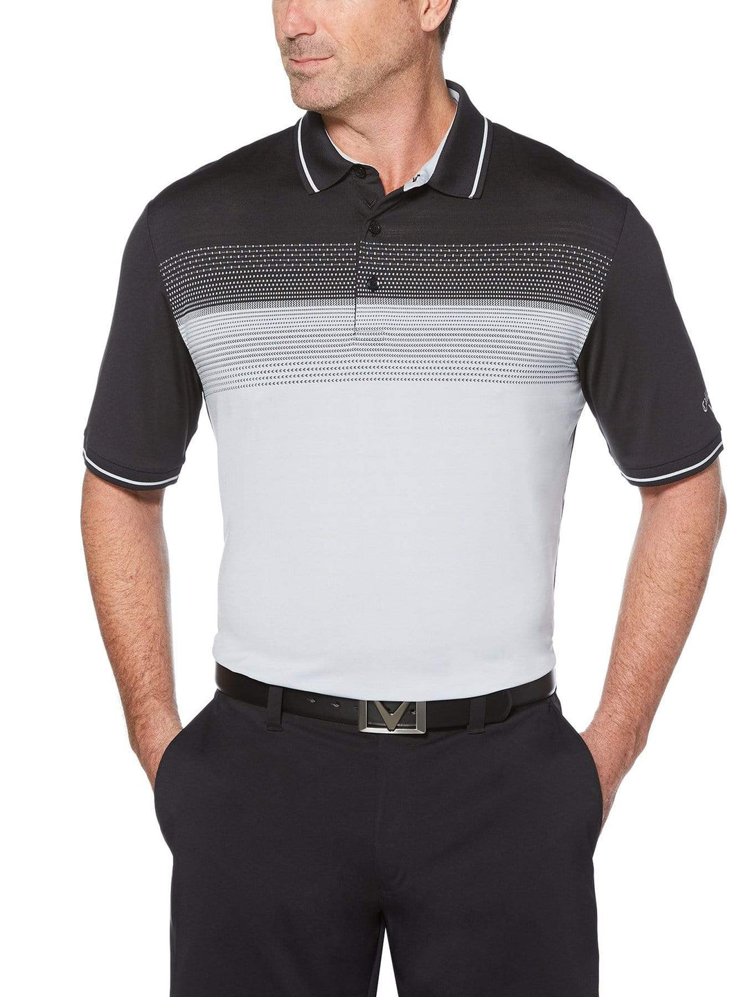 Big & Tall Cooling Engineered Jacquard Polo-Polos-Caviar-1X-Callaway Apparel