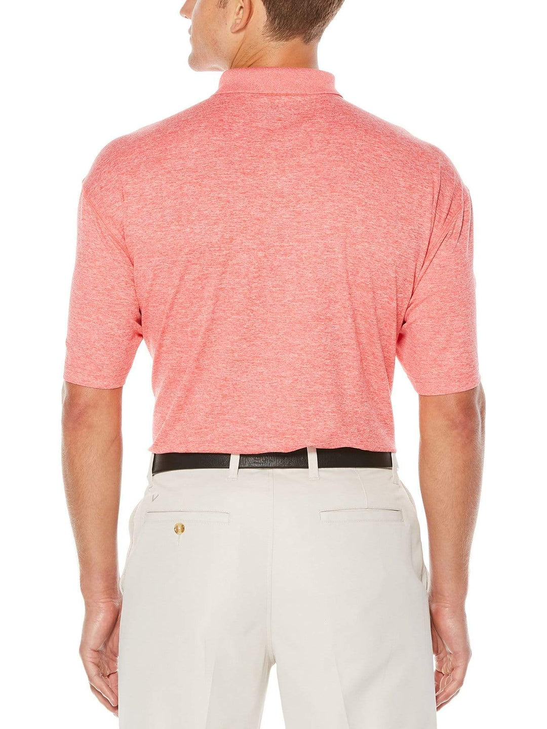 BIG & TALL COOLING HEATHERED POLO WITH CHEVRON-Polos-Callaway Apparel