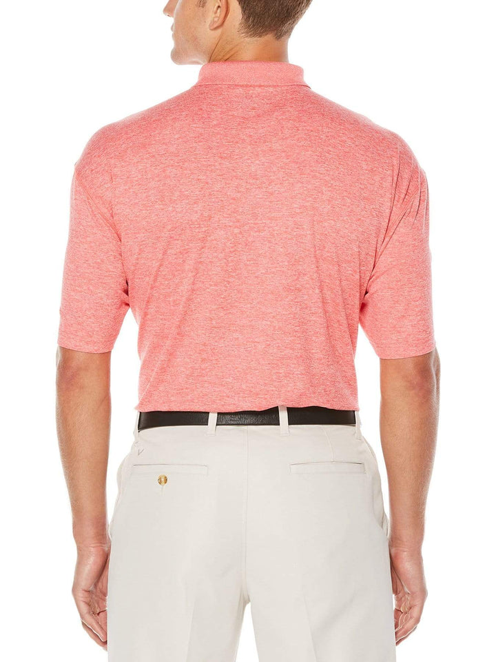 BIG & TALL COOLING HEATHERED POLO WITH CHEVRON-Polos-Callaway Apparel