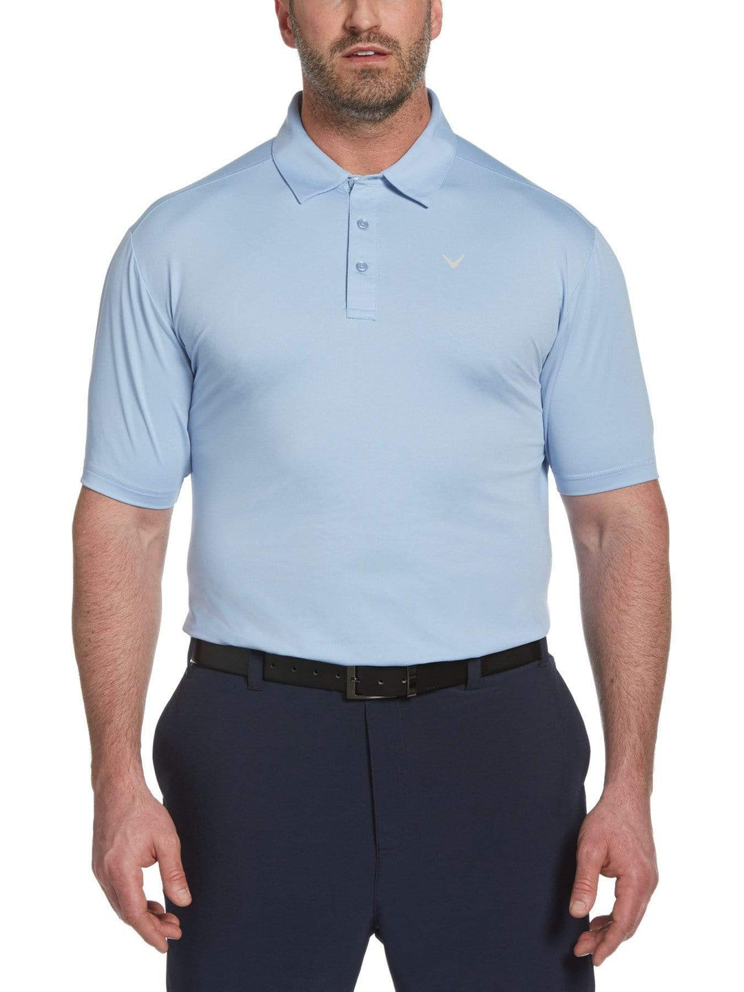 Big & Tall Cooling Micro Hex Polo with Chevron-Polos-Brunnera Blue-3XLT-Callaway Apparel