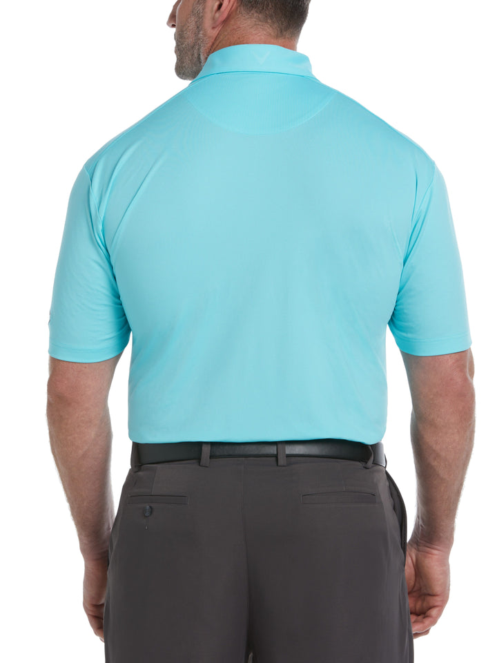 Big & Tall Cooling Micro Hex Polo with Chevron (Santorini Blue) 
