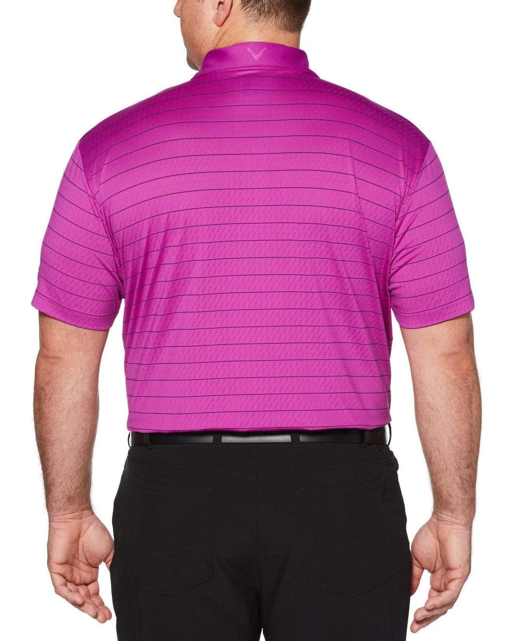 Big& Tall Core Ventilated Stripe Polo with Chevron Polos Purple Cactus Flower / LT