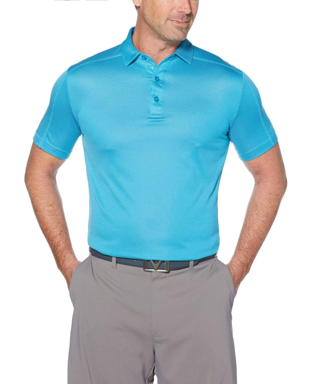 Big & Tall Denim Jacquard Polo Polos Hawaiian Ocean / 3X