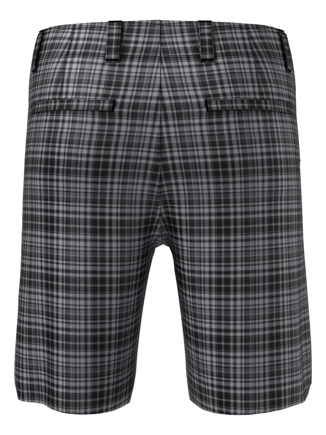 Big & Tall Flat Front Plaid Golf Short (Caviar) 
