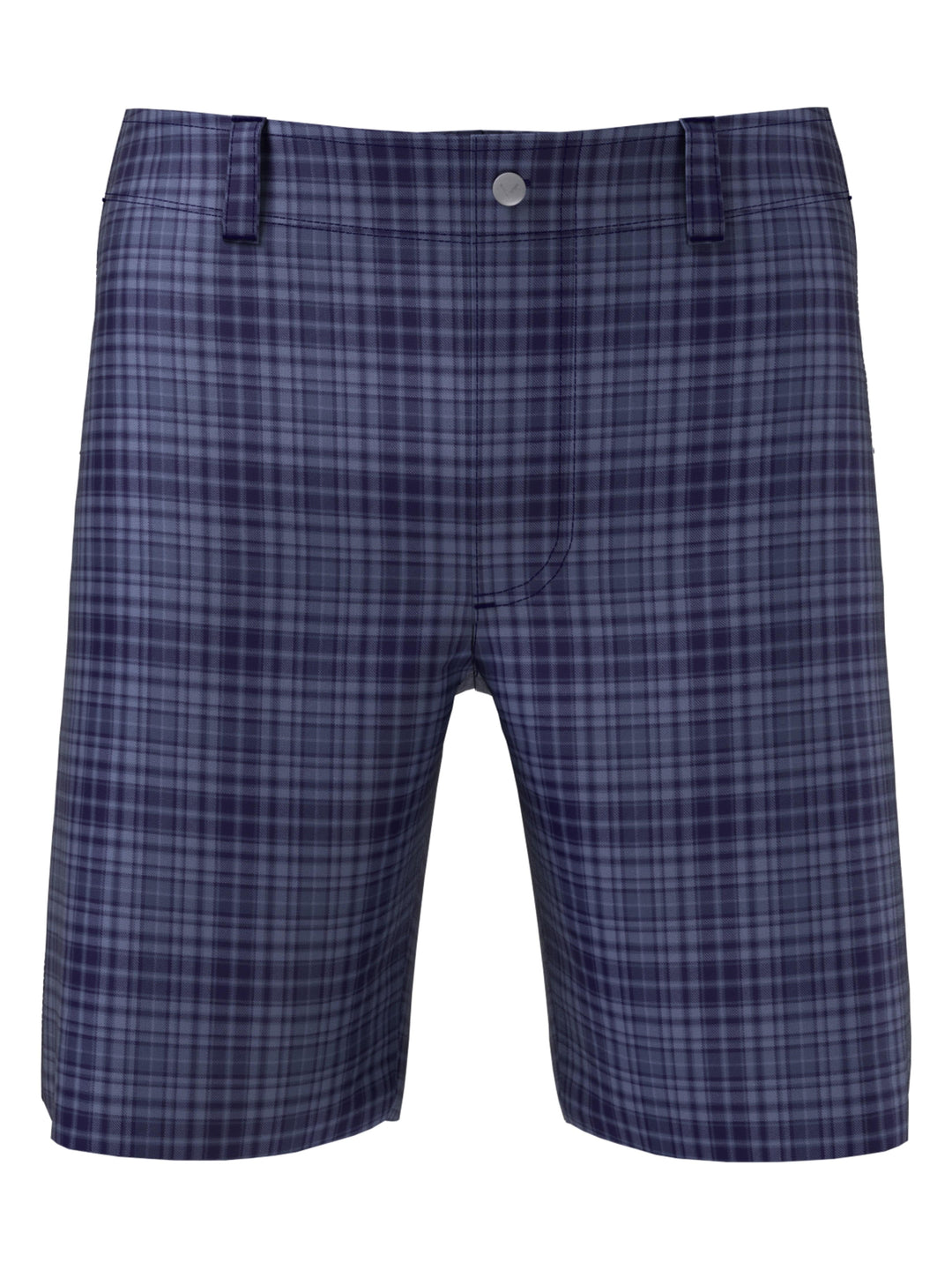 Big & Tall Flat Front Plaid Golf Short (Peacoat) 