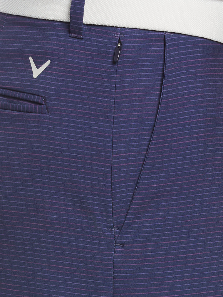 Big & Tall Flat Front Space Dye Fine Line Print Ergo Golf Short (Peacoat) 