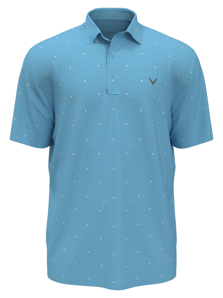 Golf Print Golf Polo (Blue Grotto) 