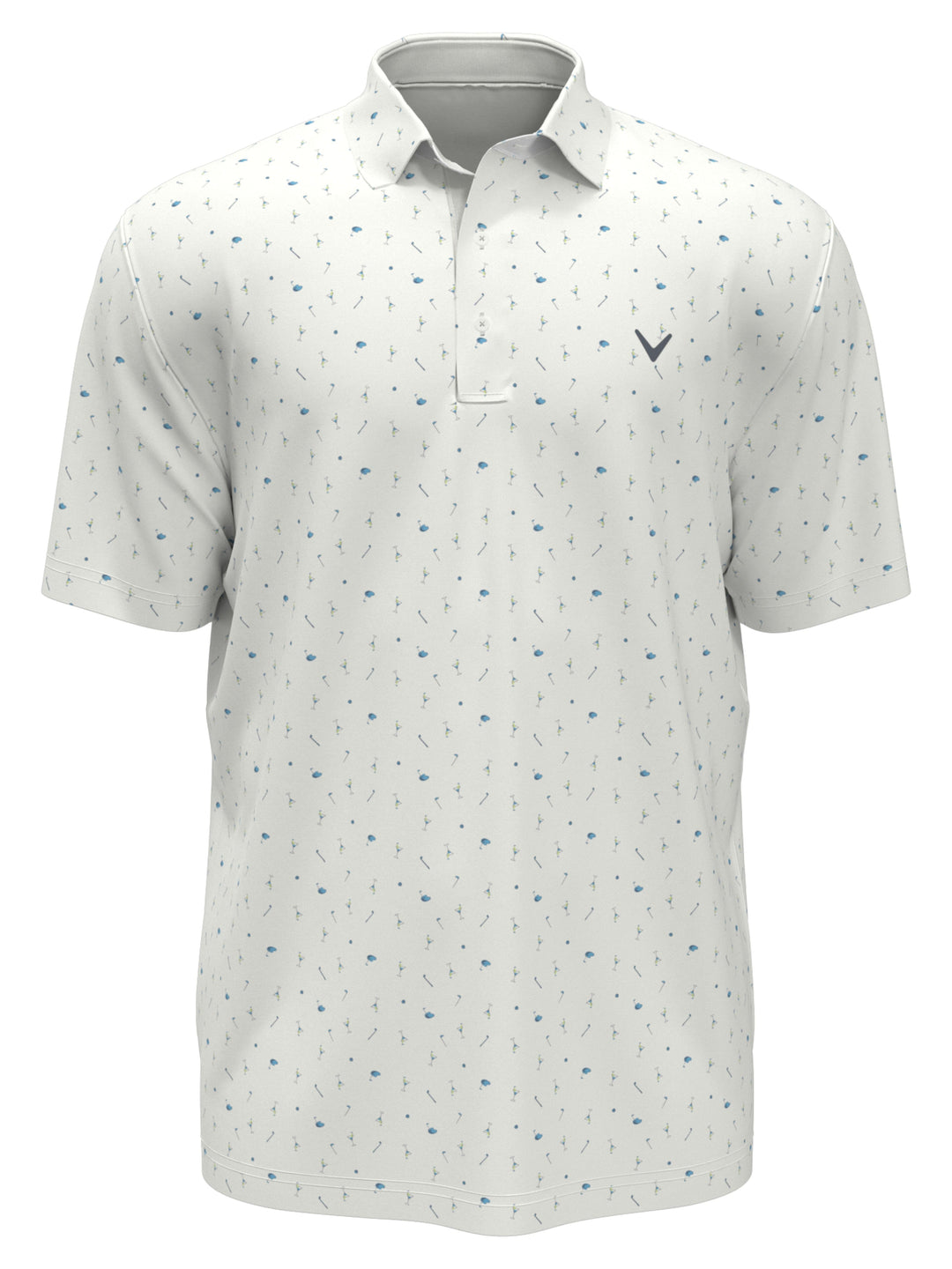 Golf Print Golf Polo (Bright White) 