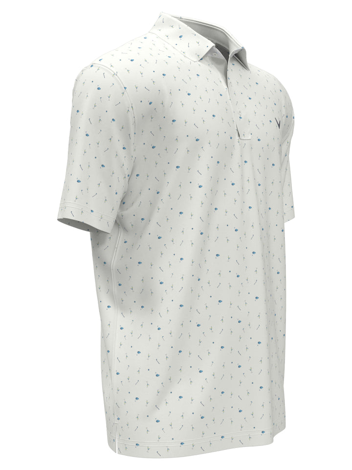 Golf Print Golf Polo (Bright White) 