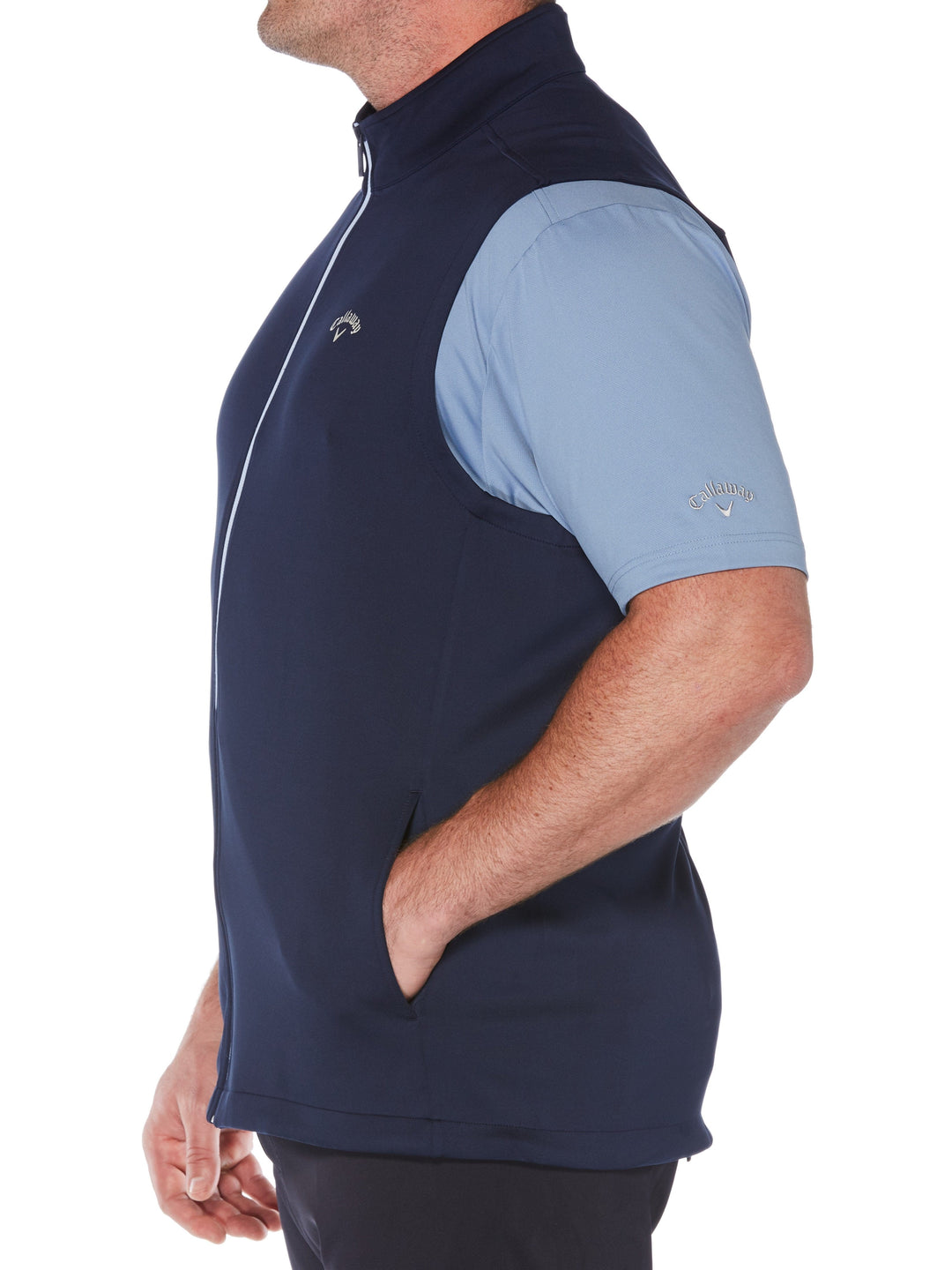Big & Tall High Gauge Fleece Full Zip Vest-Jackets-Callaway