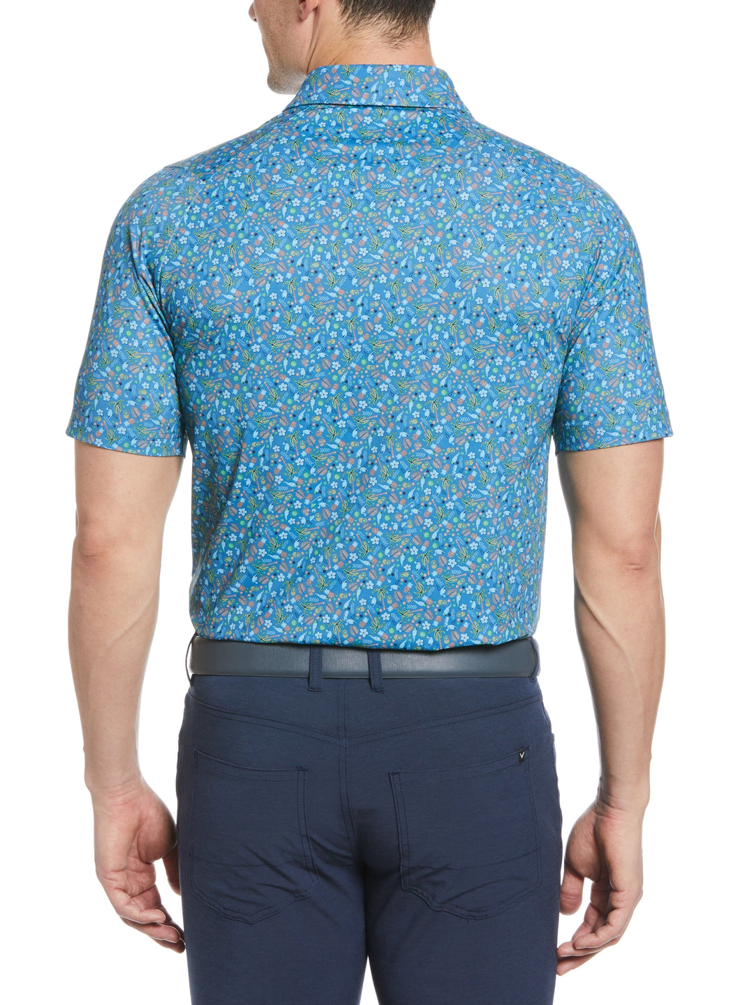 Big & Tall Micro Tropical Golf Print Golf Polo-Polos-Callaway