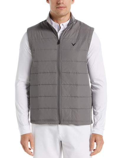 Big & Tall Mixed Media Full Zip Puffer Golf Vest-Vests-Quiet Shade Htr-3XLT-Callaway