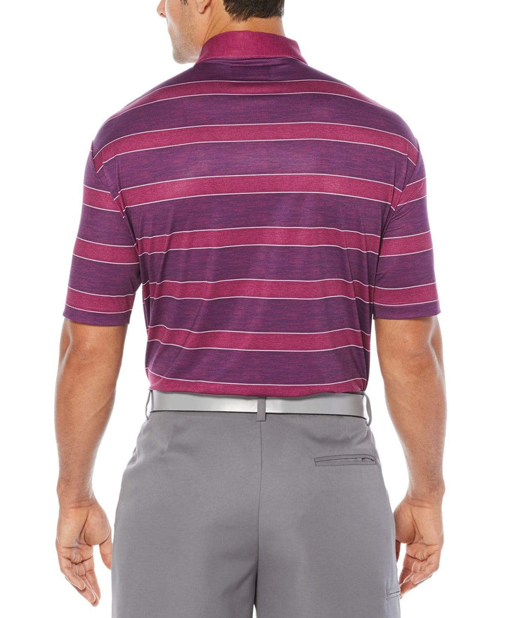 Big & Tall Opti-Dri Heathered Rugby Stripe Polo Polos