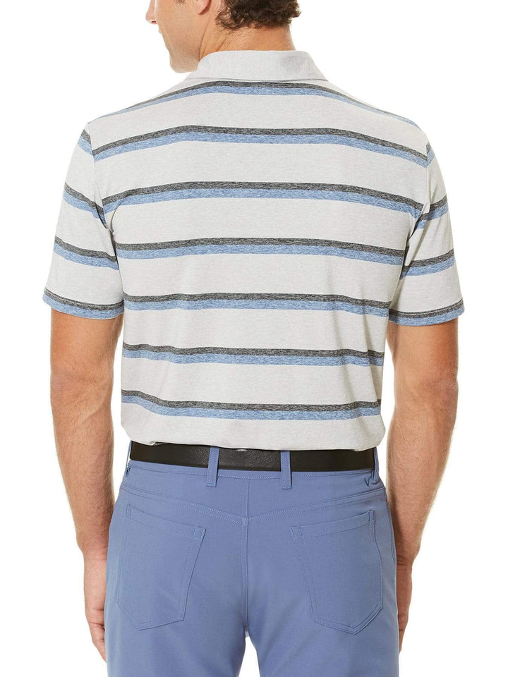 Big & Tall Opti-Soft Heather Printed Stripe Polo-Polos-Callaway Apparel