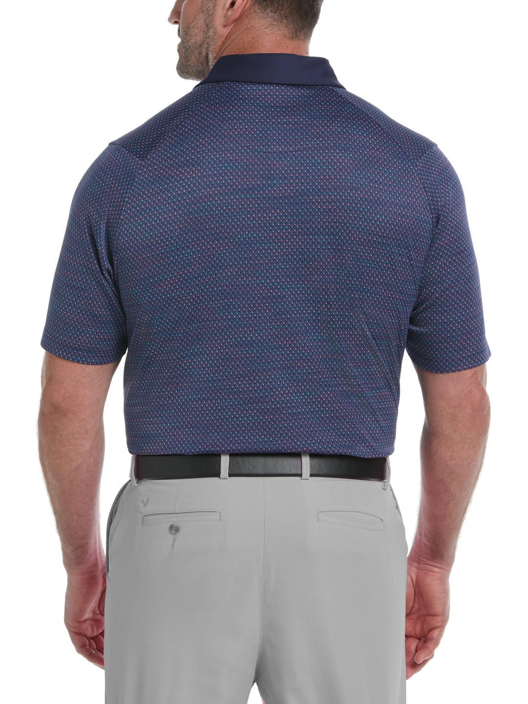 Big & Tall Oxford Jacquard Geo Print Golf Polo-Polos-Callaway