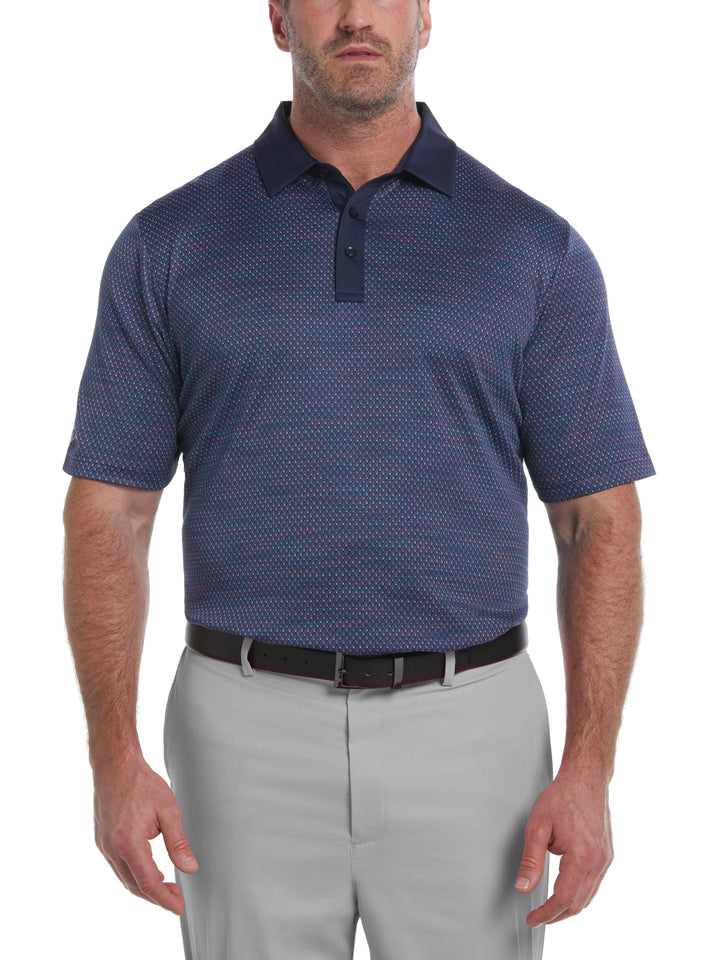 Big & Tall Oxford Jacquard Geo Print Golf Polo-Polos-Navy-XLT-Callaway