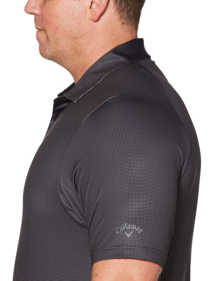 Big & Tall Printed Gingham Swing Tech Polo-Polos-Callaway Apparel