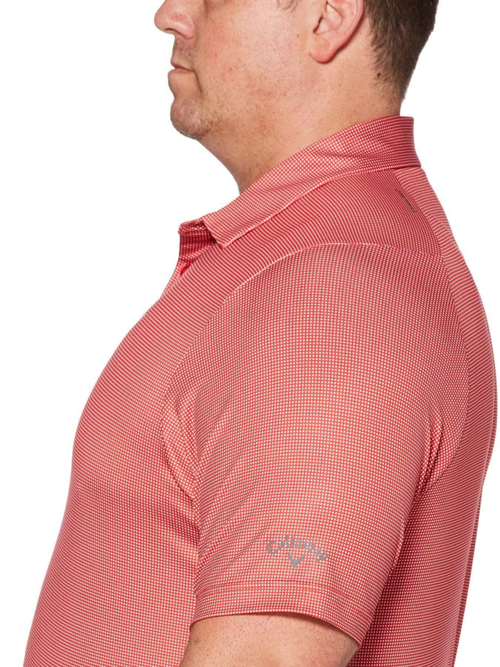 Big & Tall Printed Gingham Swing Tech Polo-Polos-Callaway Apparel