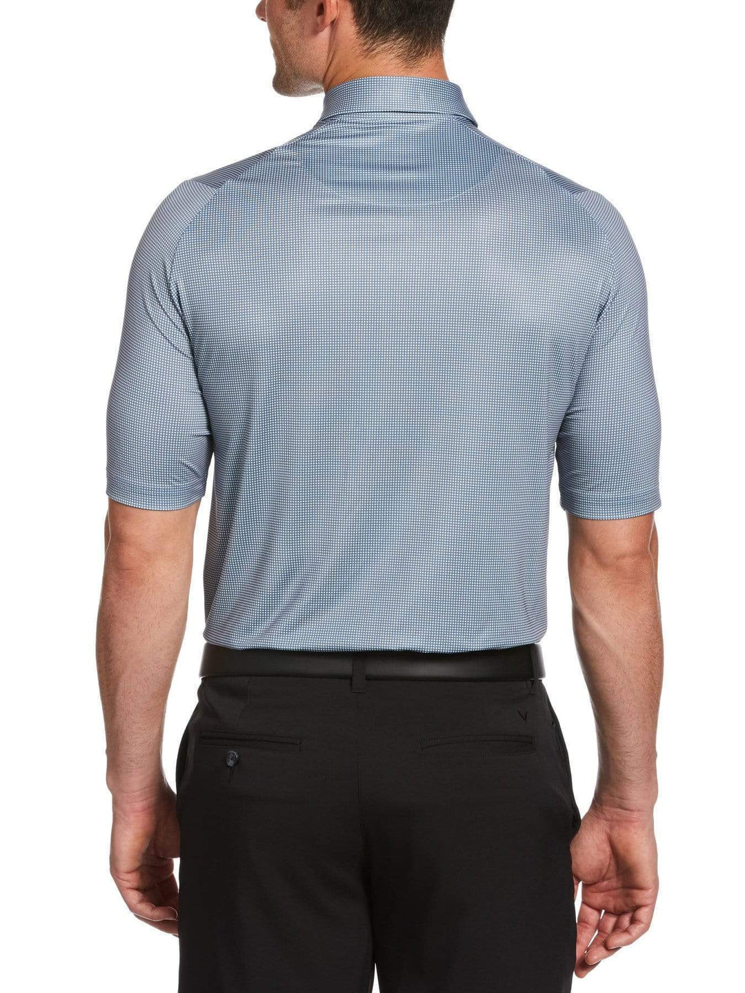 Big & Tall Printed Gingham Swing Tech Polo-Polos-Callaway Apparel