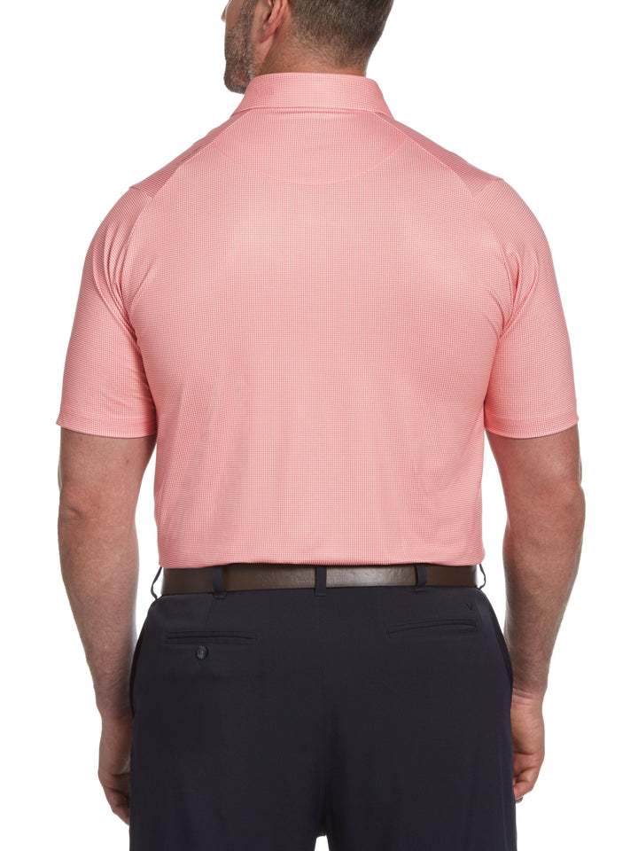 Big & Tall Printed Gingham Swing Tech Polo-Polos-Callaway