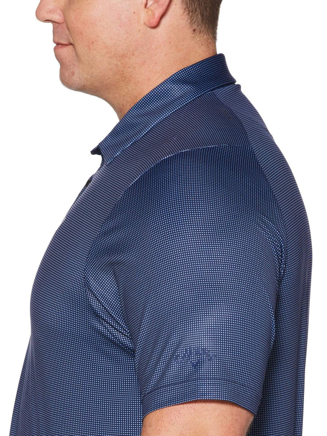 Big & Tall Printed Gingham Swing Tech Polo-Polos-Callaway Apparel