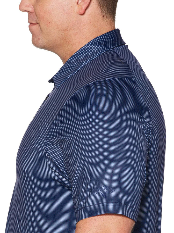 Big & Tall Printed Gingham Swing Tech Polo-Polos-Callaway Apparel