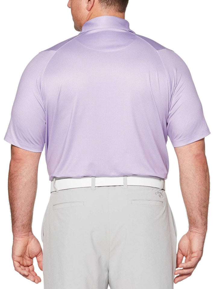 Big & Tall Printed Gingham Swing Tech Polo-Polos-Callaway Apparel