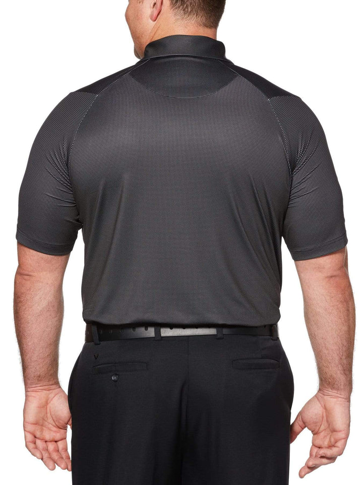 Big & Tall Printed Gingham Swing Tech Polo-Polos-Callaway Apparel