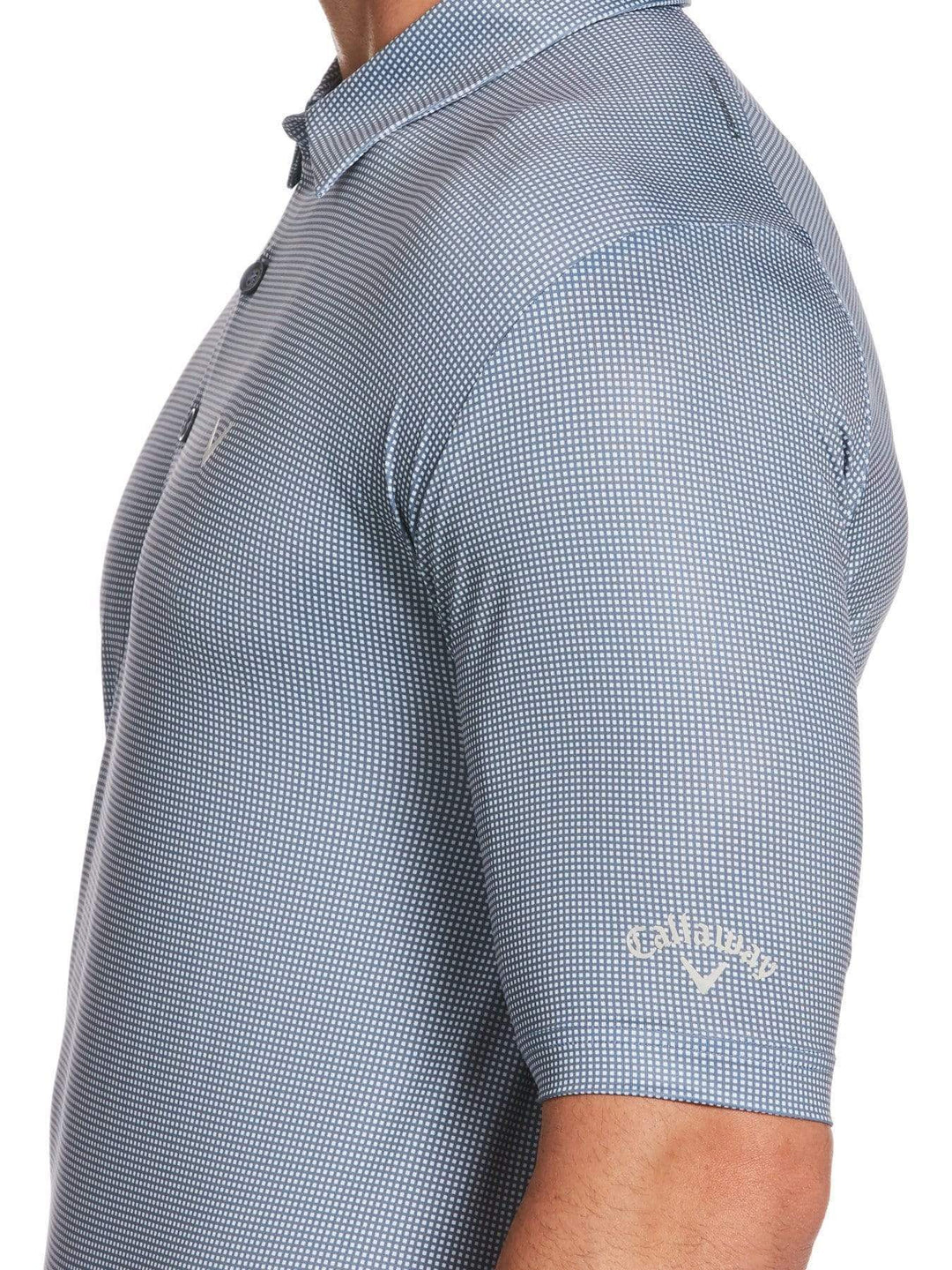 Big & Tall Printed Gingham Swing Tech Polo-Polos-Callaway Apparel