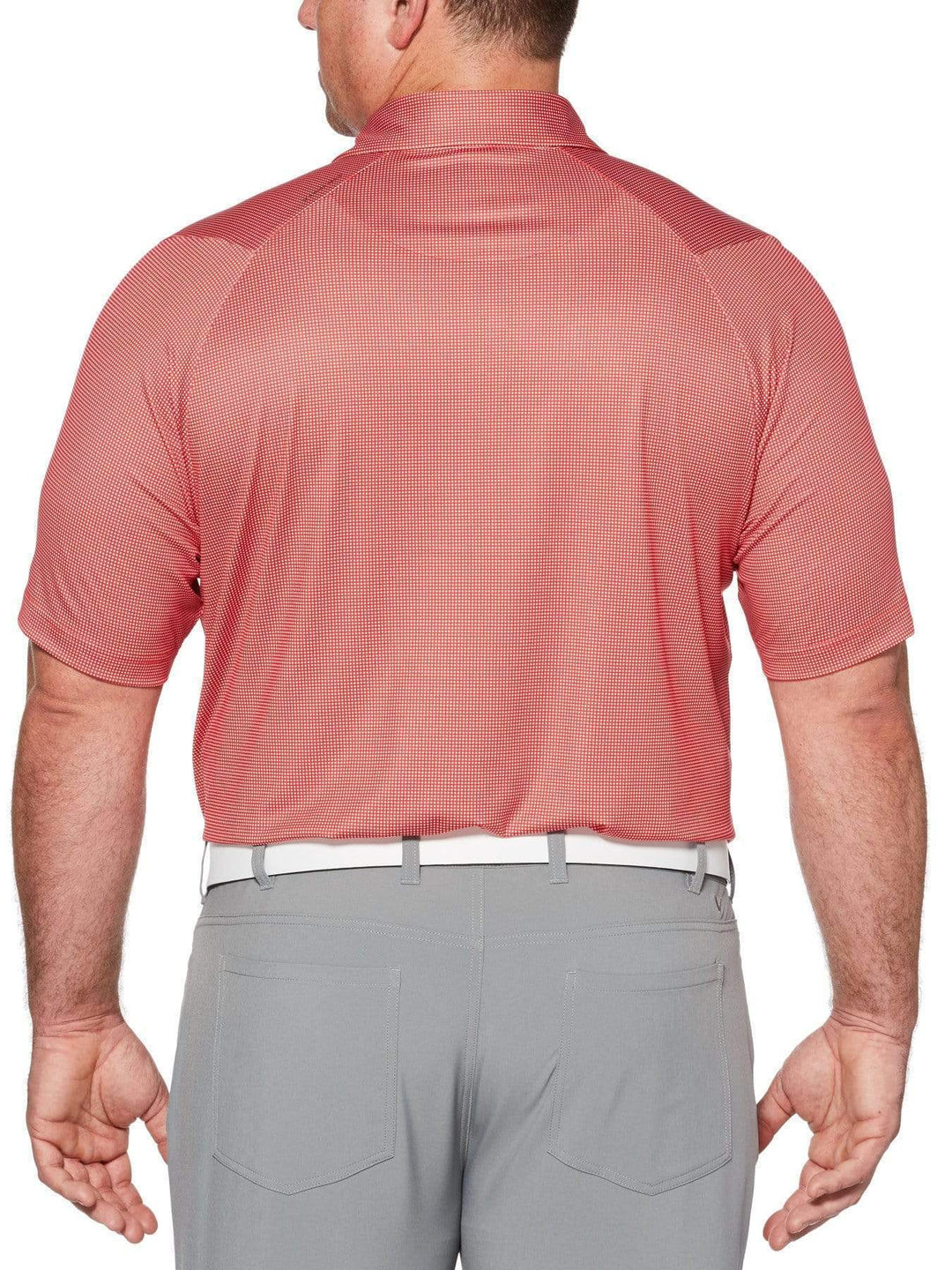 Big & Tall Printed Gingham Swing Tech Polo-Polos-Callaway Apparel