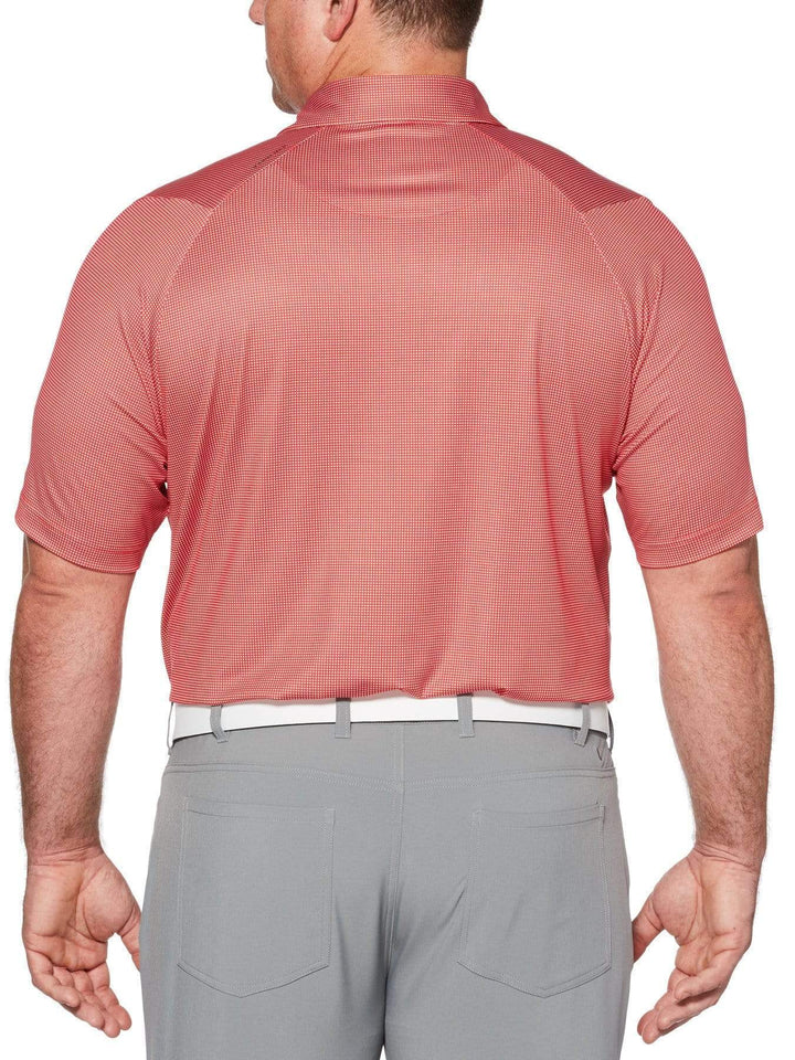 Big & Tall Printed Gingham Swing Tech Polo-Polos-Callaway Apparel
