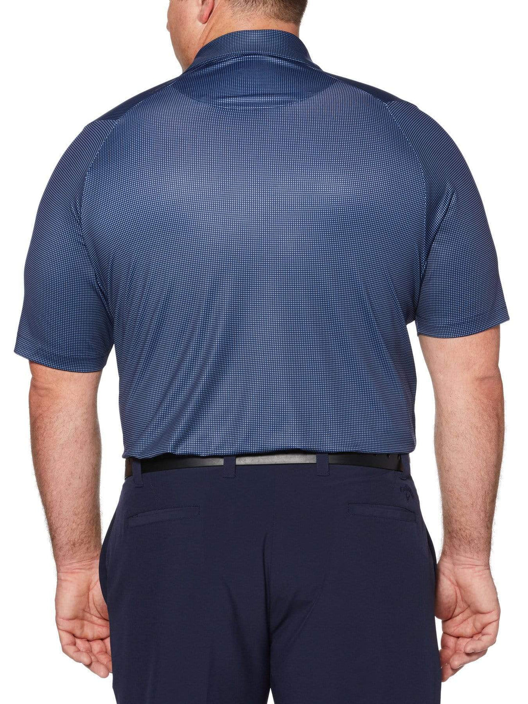 Big & Tall Printed Gingham Swing Tech Polo-Polos-Callaway Apparel