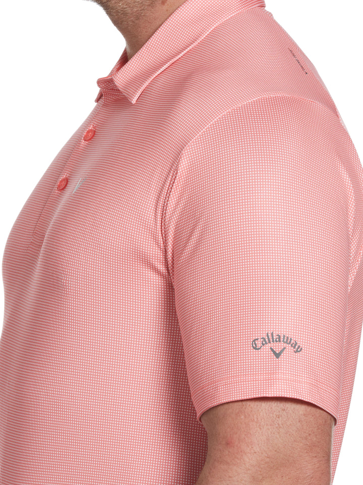 Big & Tall Printed Gingham Swing Tech Polo-Polos-Callaway