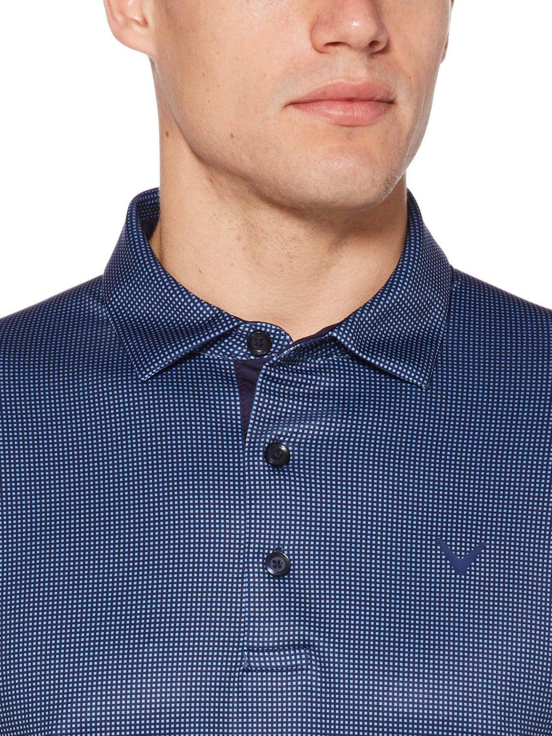 Big & Tall Printed Gingham Swing Tech Polo-Polos-Callaway Apparel