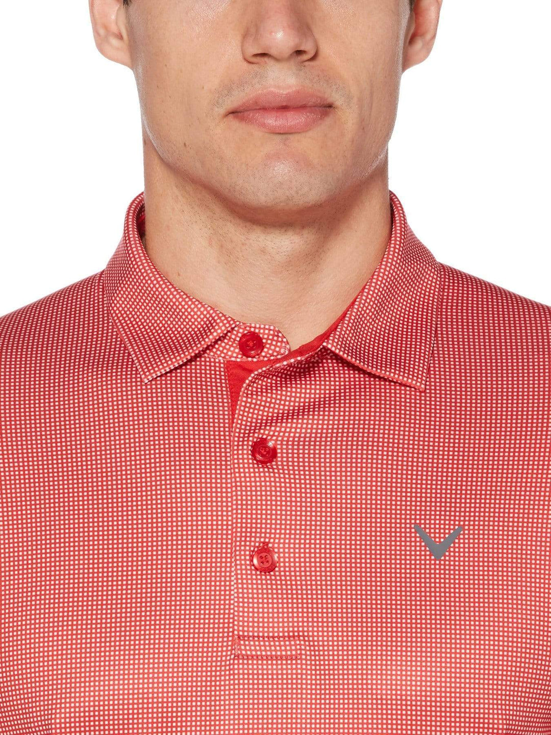 Big & Tall Printed Gingham Swing Tech Polo-Polos-Callaway Apparel