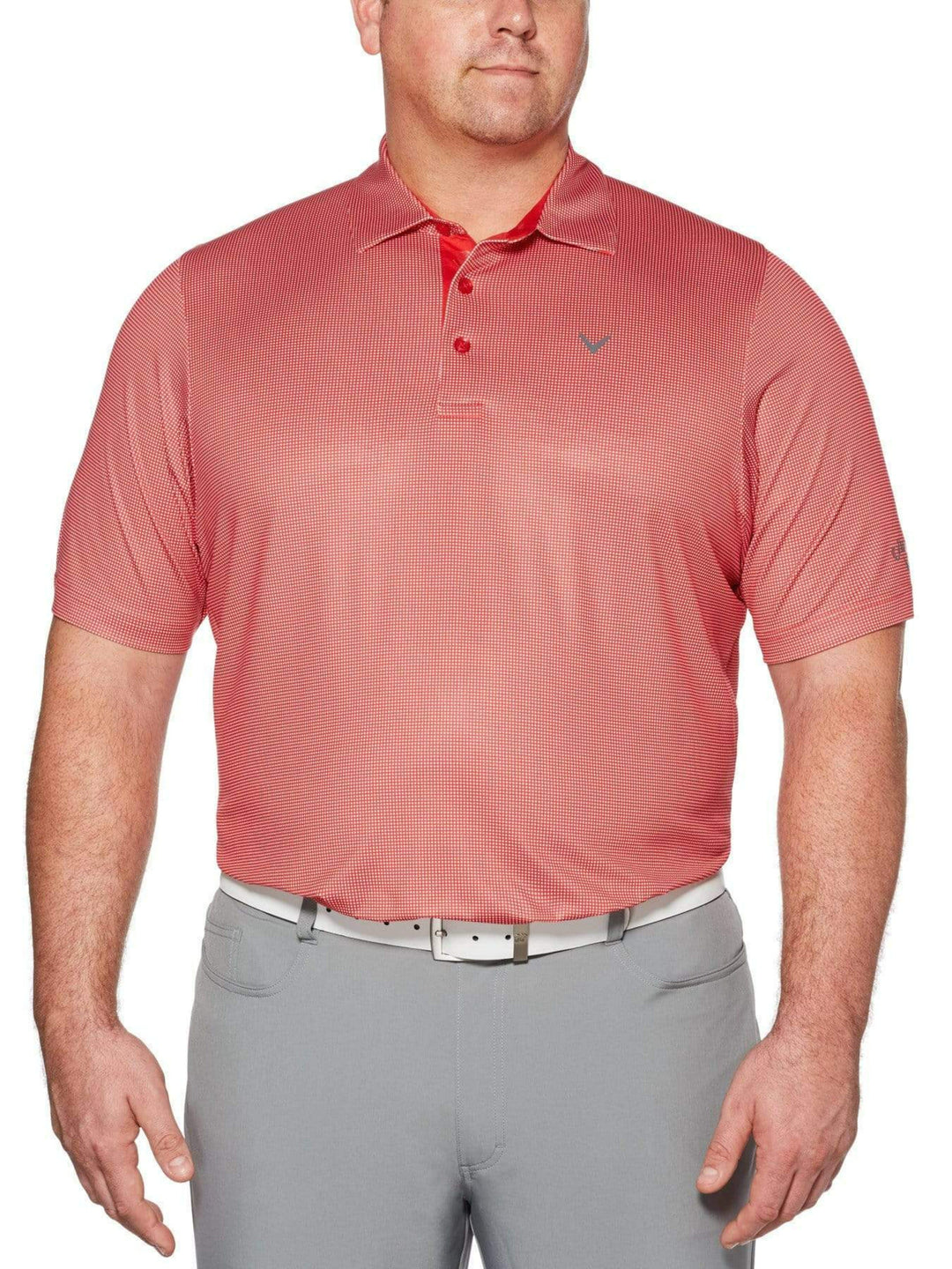 Big & Tall Printed Gingham Swing Tech Polo-Polos-Tango Red-4XLT-Callaway Apparel